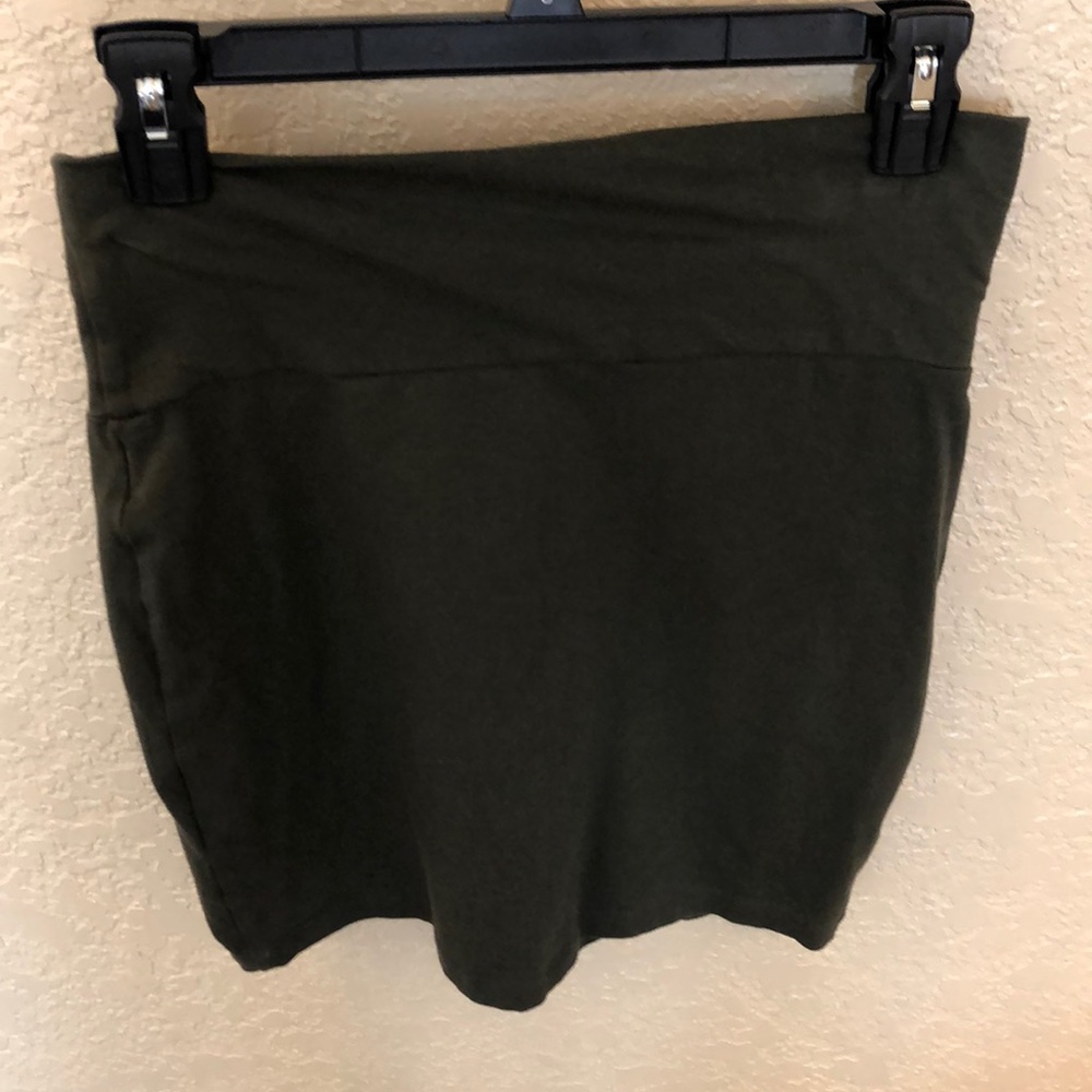 Green mini skirt